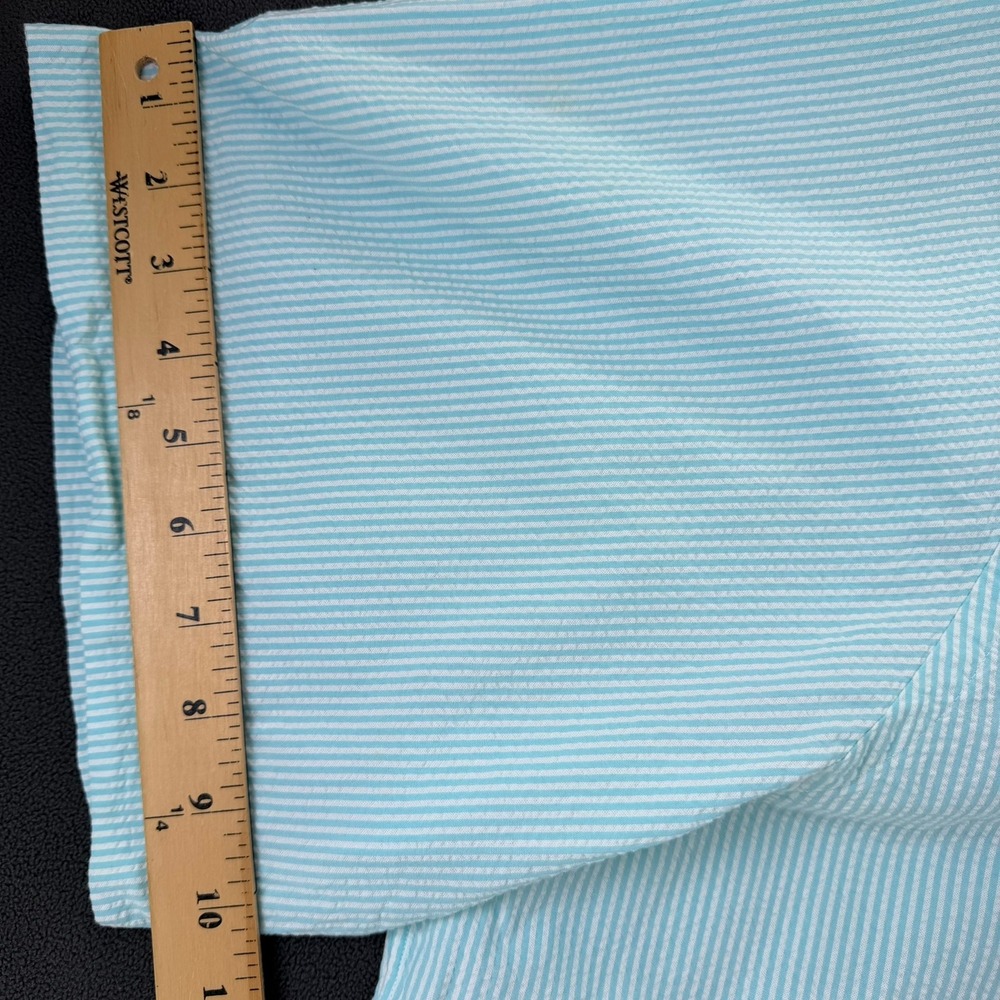 Ralph Lauren Mens 4XB Big Seersucker Short Sleeve Button Down Shirt Blue Stripe - Picture 11 of 16